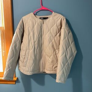 Zara beige bomber jacket
